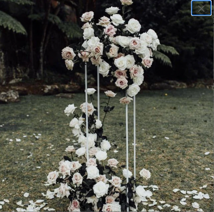 White Modern Rectangular Wedding Centerpiece Flower Stand