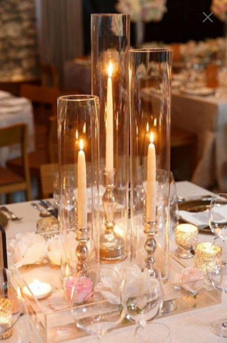Glass Hurricane Cylinder Candle Covers (Open Top & Bottom)