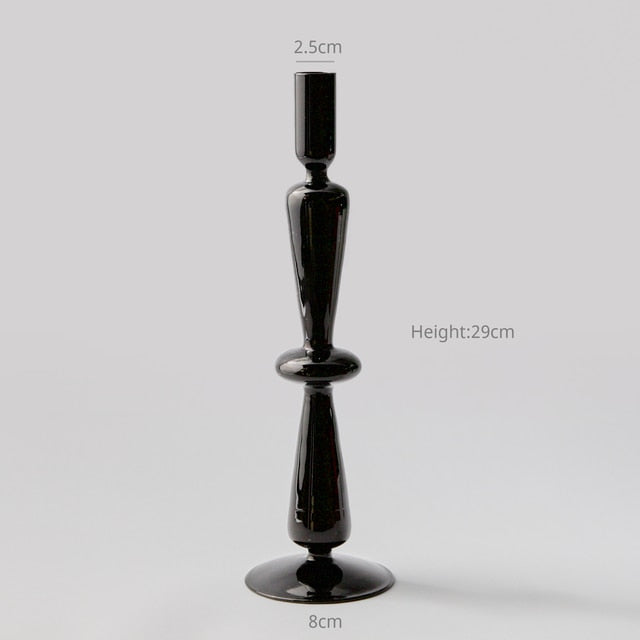 Bubble Glass Candle Holders/Bud Vases - Black