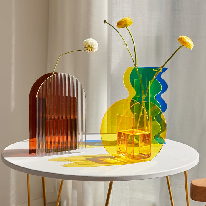 Colorful Modern Acrylic Wave Vase