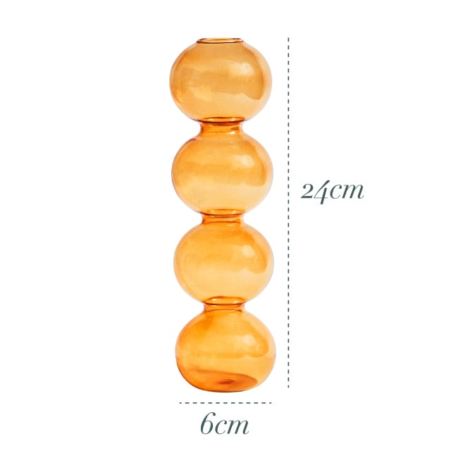 Bubble Glass Candle Holders/Bud Vases - Retro Orange
