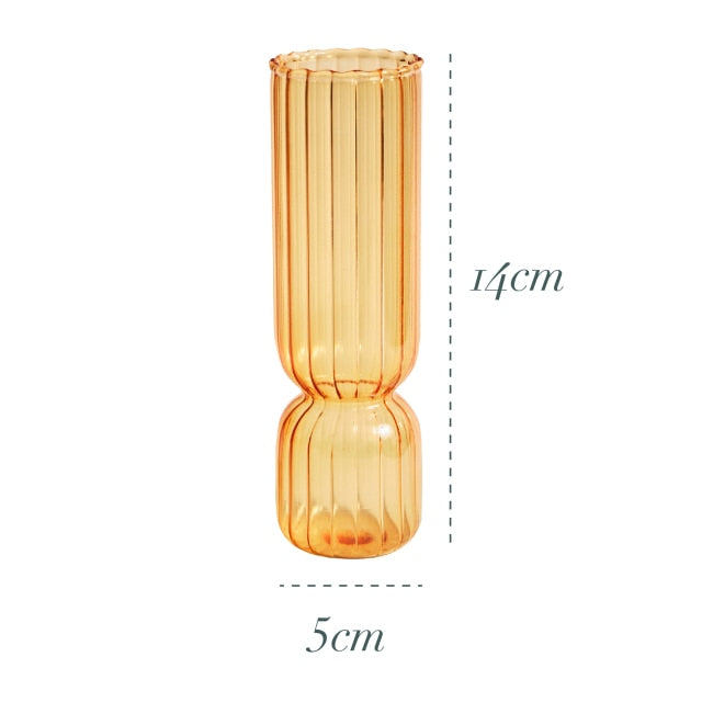 Bubble Glass Candle Holders/Bud Vases - Retro Orange