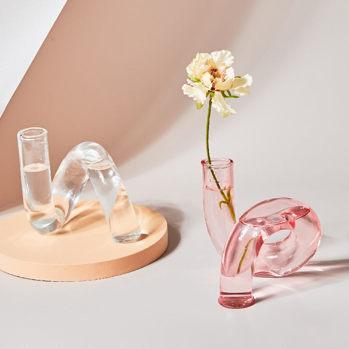 Bubble Glass Twist Knot Candlestick Vases