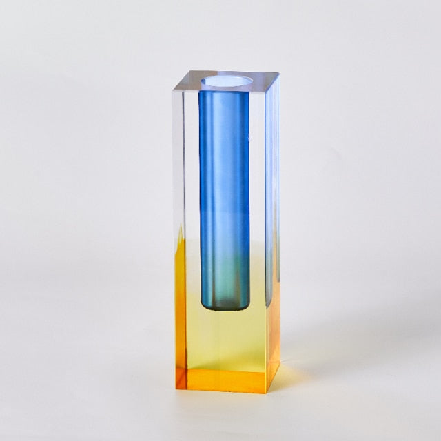 Colorful Modern Block Acrylic Bud Vase