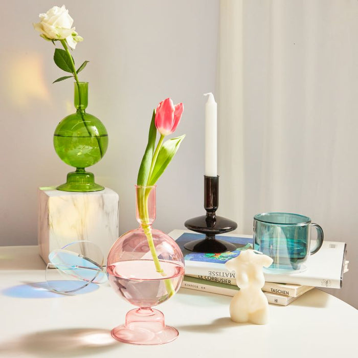 Bubble Glass Candlesticks - Mixed Short Collection