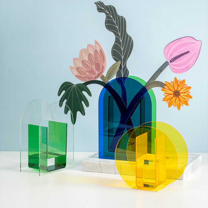 Colorful Modern Acrylic Arch Vase