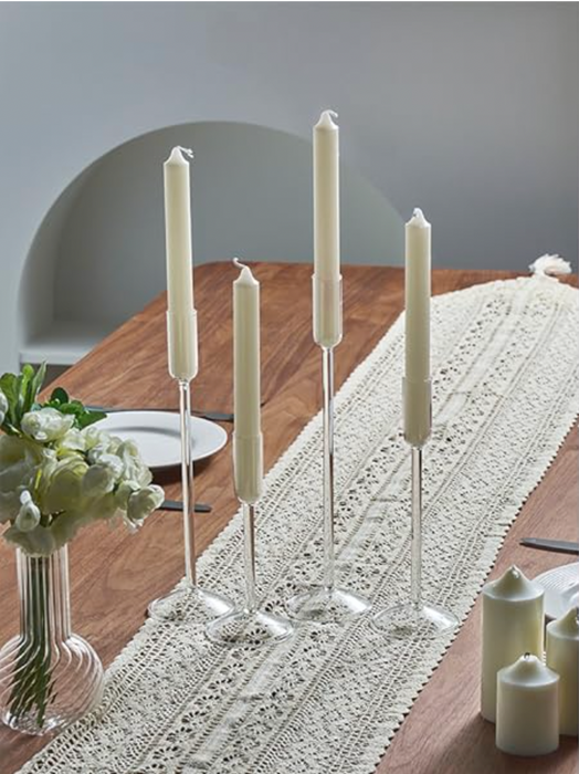 Glass Taper Candle Holder Set