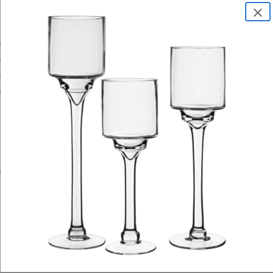 Clear Stemmed Glass Hurricane Votive Pillar Holders EveryGoldenDetail