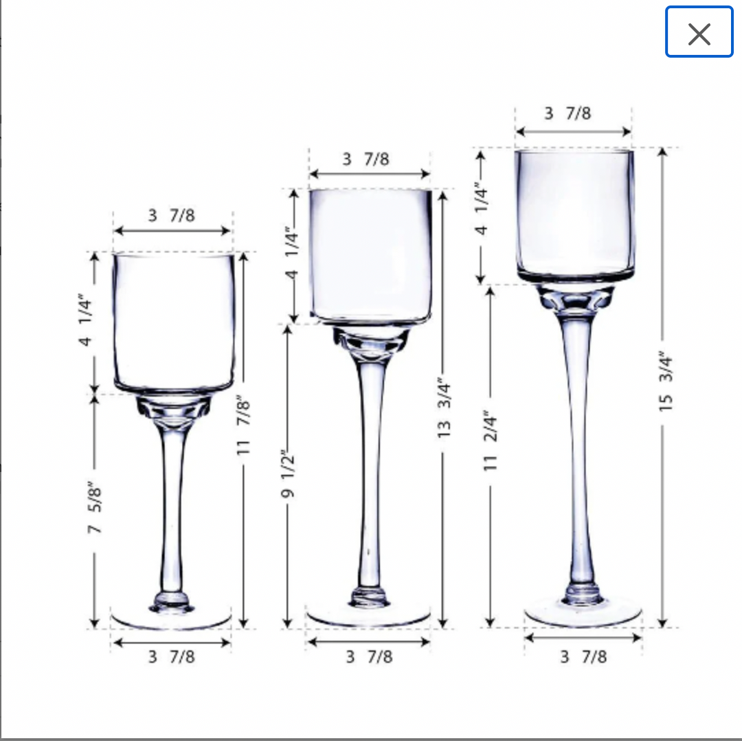 Clear Stemmed Glass Hurricane Votive Pillar Holders EveryGoldenDetail
