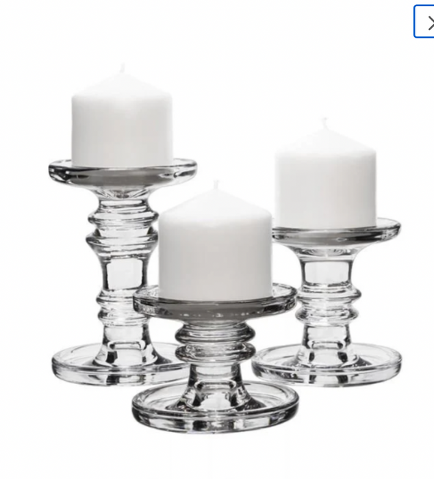Glass Pillar/Taper Candle Holders or Hurricane Glass Candle Covers