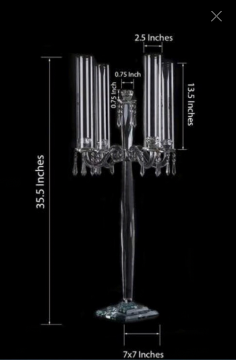 Crystal Glass Branch Style Candelabras 27", 36", or 40"