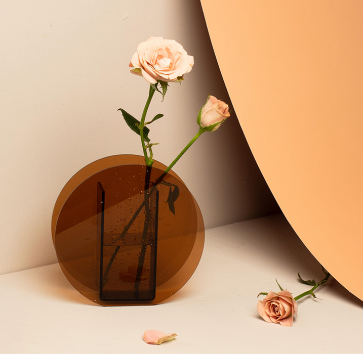 Acrylic Sunset Modern Vase Art