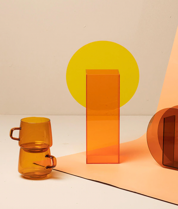 Acrylic Sunset Modern Vase Art
