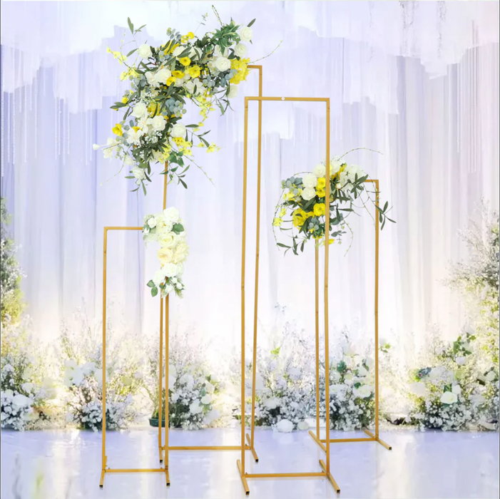 Set of 4 | Tall Metal Wedding Rectangular Backdrop Stands