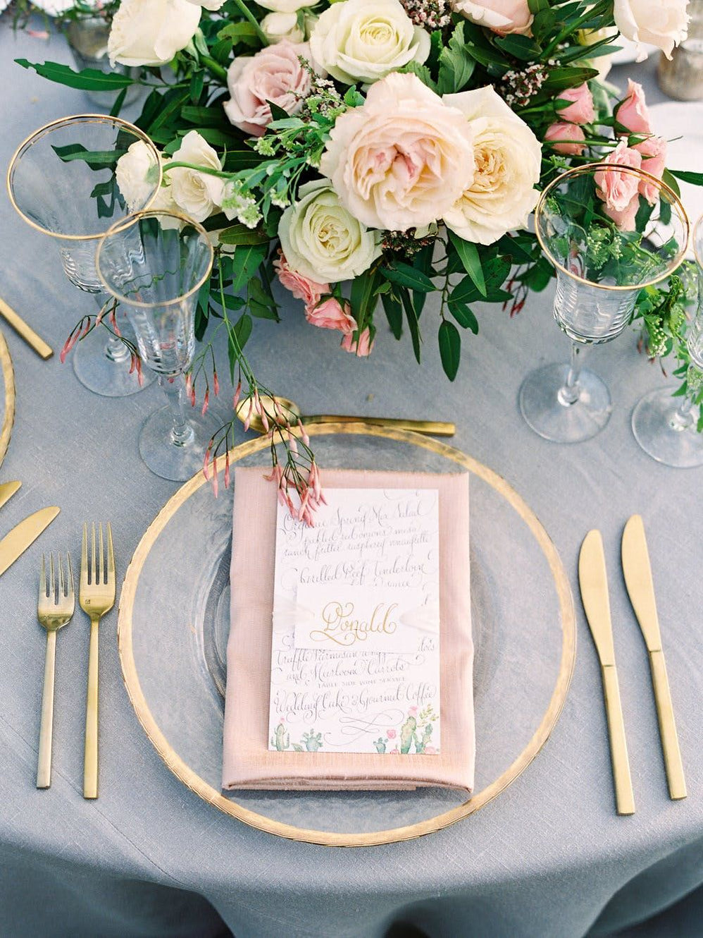 Glass Charger, Plate and Dishwares with Gold Rim EveryGoldenDetail
