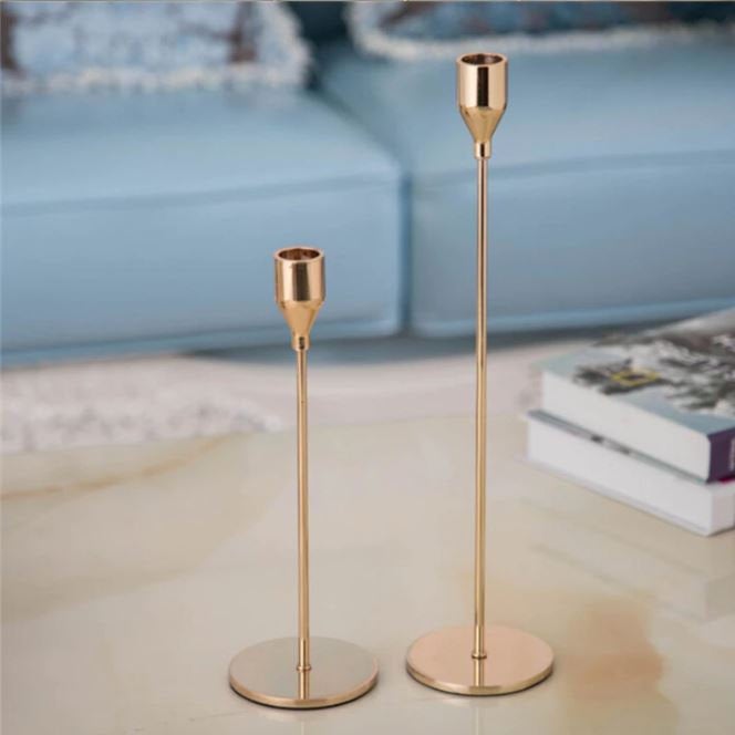 Gold Taper Candlestick Holders - Set of 3