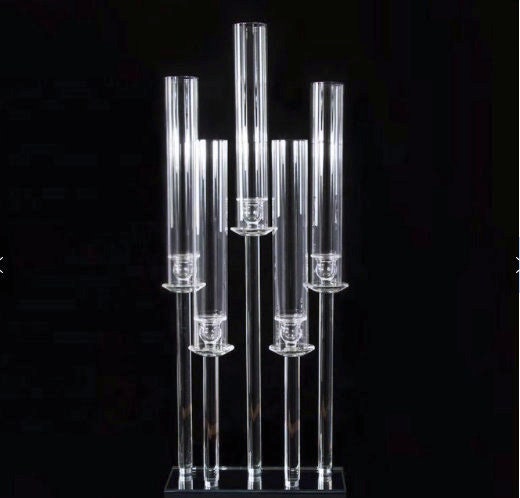 Crystal Glass Clear Candlestick Candelabra (6 week ship time!)