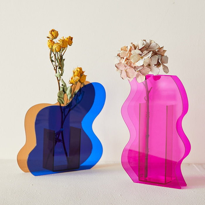 Colorful Modern Acrylic Wave Vase