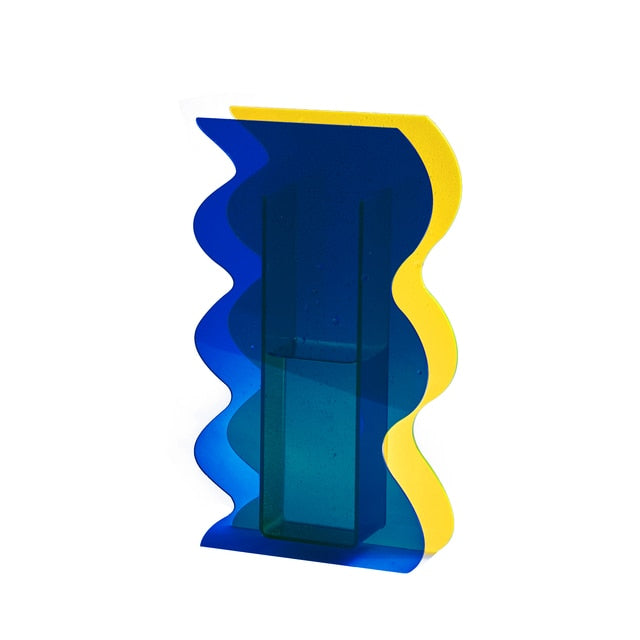 Colorful Modern Acrylic Wave Vase