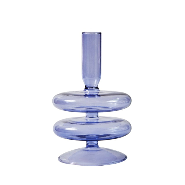 Bubble Glass Candle Holders/Bud Vases - Lilac