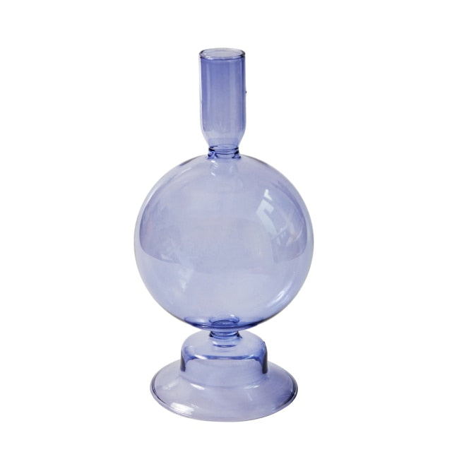 Bubble Glass Candle Holders/Bud Vases - Lilac