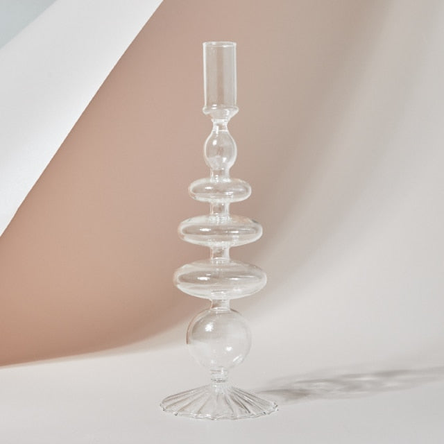Bubble Glass Retro Lace Candle Holders