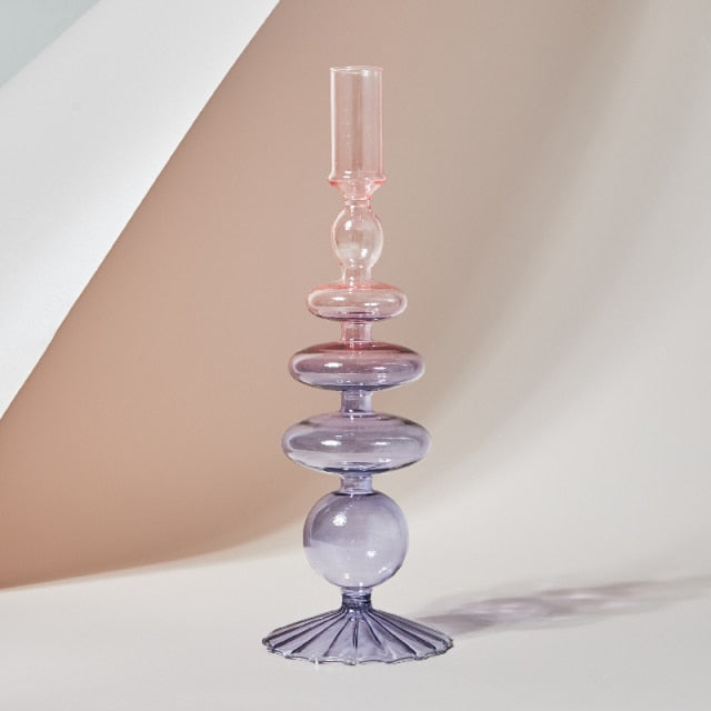 Bubble Glass Retro Lace Candle Holders