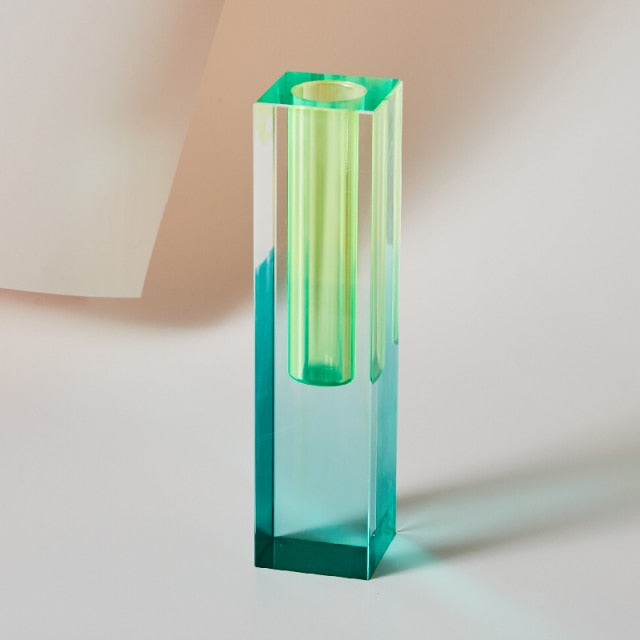 Colorful Modern Block Acrylic Bud Vase