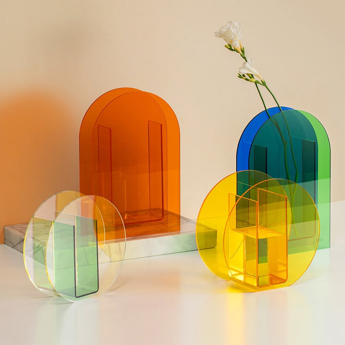 Colorful Modern Acrylic Arch Vase