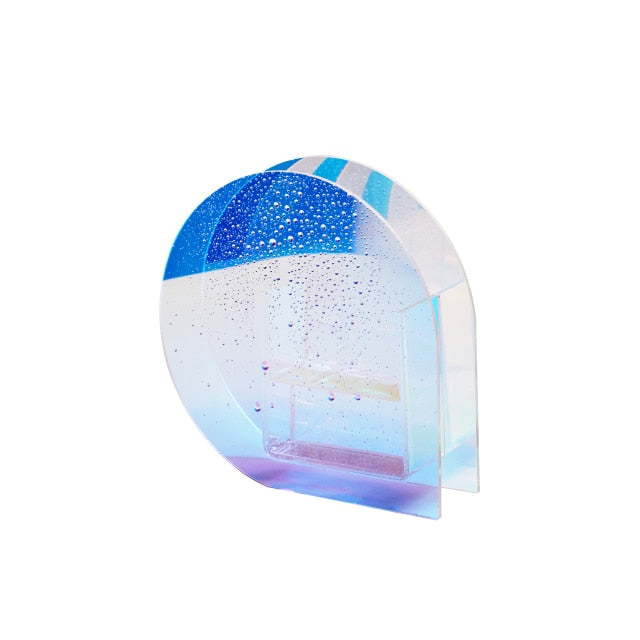 Iridescent Rainbow Modern Acrylic Abstract Vase
